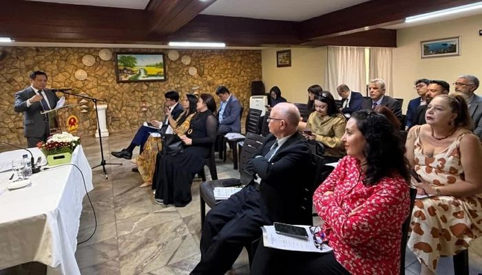 Quang cảnh buổi Họp báo. (Nguồn: Đại sứ quán Việt Nam tại Brazil)