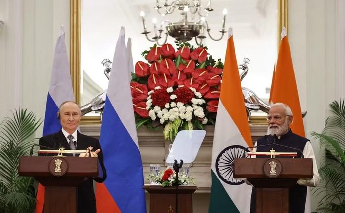 Tổng thống Nga Putin và Thủ tướng Ấn Độ Modi hội đàm vào tháng 12/2025. Ảnh: Kremlin.ru