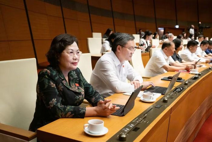 Phó Chủ tịch Quốc hội Nguyễn Thị Hồng và các đại biểu dự phiên họp (ảnh QH).
