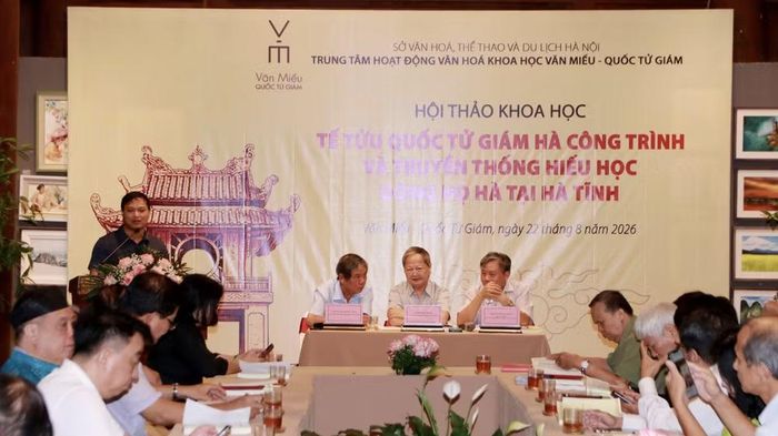 Tại hội thảo, các nhà khoa học đã làm rõ những giá trị gắn với quê hương, dòng họ và các danh nhân khoa bảng dòng họ Hà ở Hà Tĩnh. Ảnh: BTC