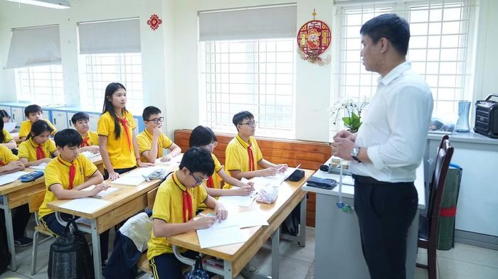 Một lớp học bậc THCS tại Hà Nội Ảnh: TRỌNG QUÂN