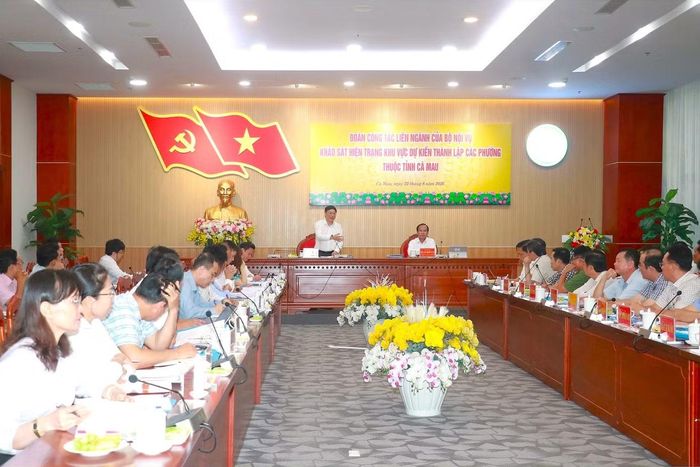 Đoàn công tác Bộ Nội vụ vừa khảo sát thực tế và làm việc với tỉnh Cà Mau về đề án thành lập 13 phường.