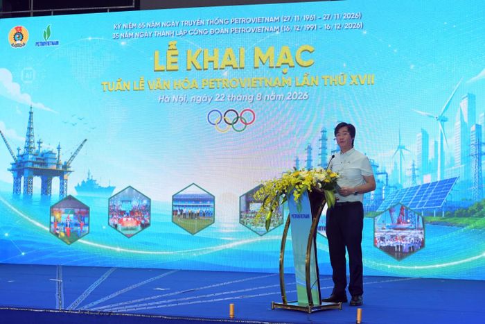 Thay mặt 6 vạn người lao động PETROVIETNAM, Chủ tịch Công đoàn PETROVIETNAM Nguyễn Mạnh Kha nhiệt liệt hưởng ứng các các hoạt động của Tuần lễ Văn hóa PETROVIETNAM lần thứ XVII.