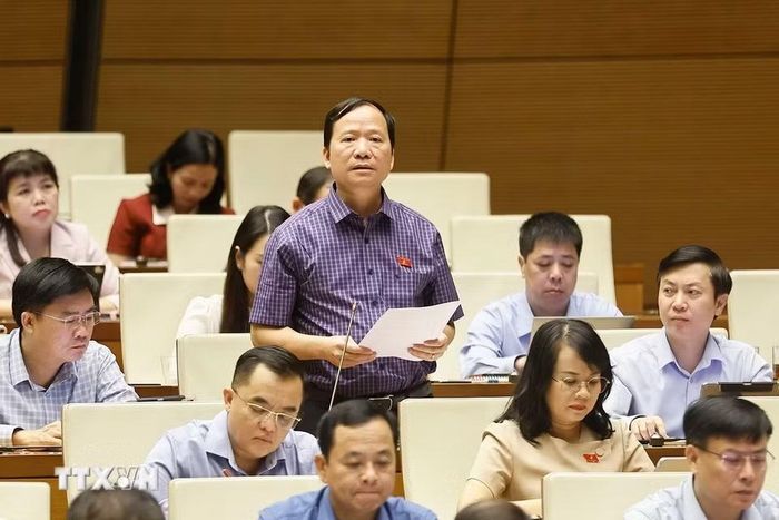 Đại biểu Quốc hội tỉnh Lạng Sơn Nguyễn Đăng Ân phát biểu. (Ảnh: Doãn Tấn/TTXVN)