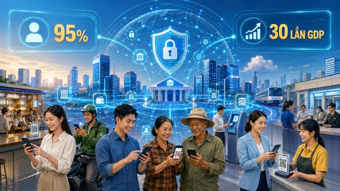 Theo Quyết định 928/QĐ-TTg ngày 25/5/2026, mục tiêu đến năm 2030, 95% dân số từ 15 tuổi trở lên có tài khoản giao dịch và giá trị thanh toán không dùng tiền mặt đạt 30 lần GDP. Ảnh minh hoạ