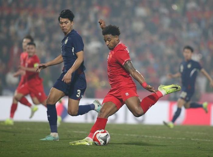 Xuân Son lập cú đúp vào lưới Thái Lan trong trận chung kết lượt đi ASEAN Cup 2024. Ảnh: S.N/Vietnamnet