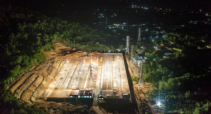 Toàn cảnh trạm biến áp 220kV nhìn từ trên cao