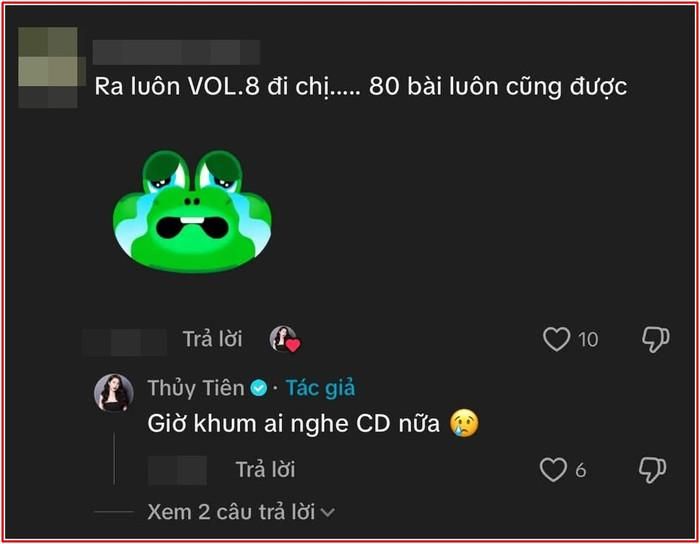 Thủy Tiên cho rằng khán giả bây giờ không còn nghe đĩa CD nữa khi được yêu cầu ra album mới.