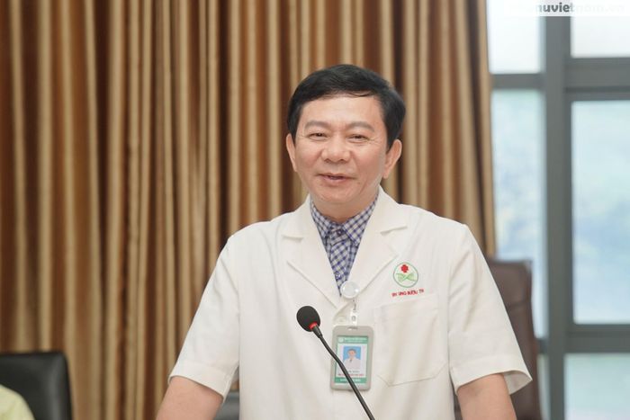 ThS.BSCKII. Trần Văn Thiết, Bí thư Đảng uỷ, Giám đốc Bệnh viện Ung bướu tỉnh Thanh Hóa, phát biểu