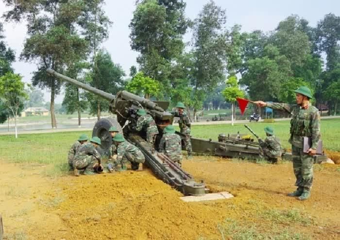 Buổi huấn luyện của khẩu đội pháo 130-M46, Đại đội 808, Tiểu đoàn 3, Lữ đoàn Pháo binh 45. Ảnh: qdnd.vn