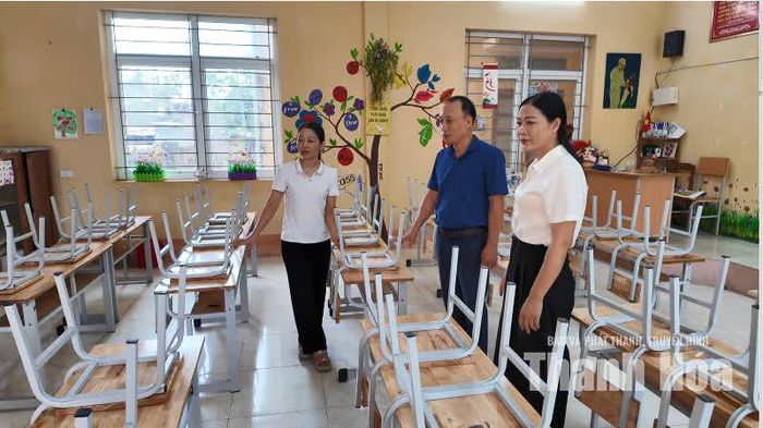 Cơ sở vật chất lớp học tại phân hiệu Trường Tiểu học Thiệu Long, xã Thiệu Hoá trước thềm năm học mới.