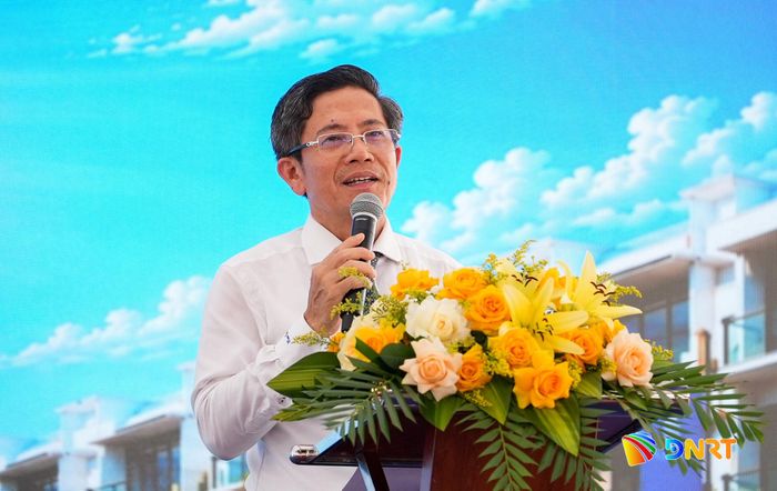 Phó Chủ tịch UBND thành phố Trần Nam Hưng phát biểu tại lễ khánh thành dự án. Ảnh: HỒ QUÂN