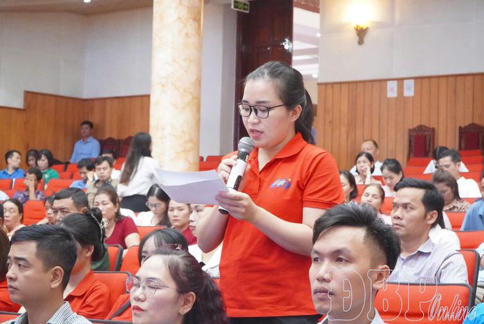 Đoàn viên, hội viên doanh nghiệp nêu kiến nghị.