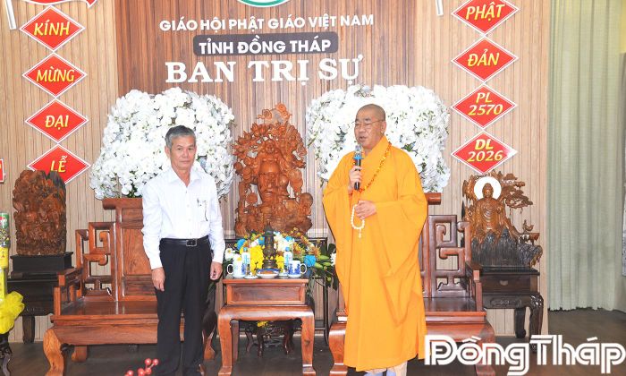 Thượng tọa Thích Quảng Lộc, trân trọng cảm ơn sự quan tâm, động viên của lãnh đạo tỉnh.