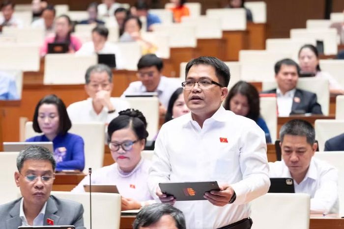 ĐB Trường Trung Tuyến đề nghị không chỉ xác định đối tượng hỗ trợ theo chuẩn nghèo mà cần tính đến mức độ thiếu hụt thực tế về nhà ở. Ảnh: Đoàn ĐBQH tỉnh Gia Lai 