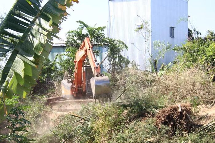 Tiến độ nạo vét, khơi thông hành lang thoát lũ tại đê sông Cát đang được đẩy nhanh. Ảnh: A.N