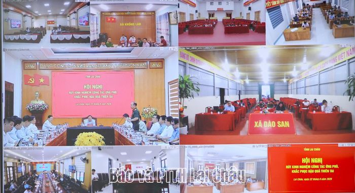 Hội nghị được kết nối trực tuyến từ tỉnh đến các xã, phường. 