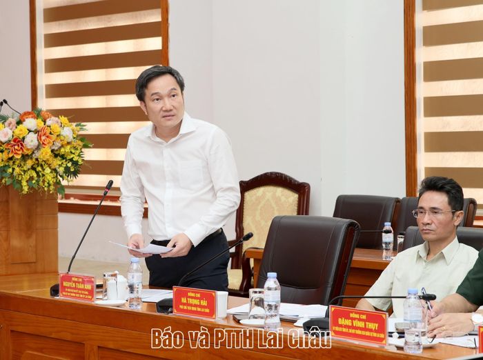 Đồng chí Nguyễn Tuấn Anh - Ủy viên dự khuyết Ban Chấp hành Trung ương Đảng, Phó Bí thư Thường trực Tỉnh uỷ phát biểu ý kiến tại hội nghị. 