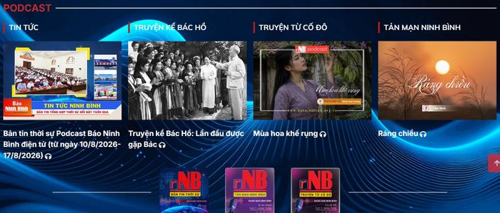 Mục Podcast trên Báo Ninh Bình điện tử.