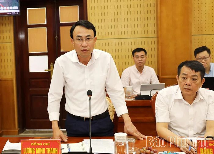 Ông Lương Minh Thanh - Phó Tổng Giám đốc Tổng Công ty Điện lực Miền Bắc phát biểu tại buổi làm việc.