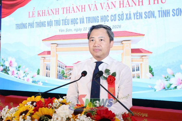 Đồng chí Nguyễn Đình Việt phát biểu tại Lễ Khánh thành.