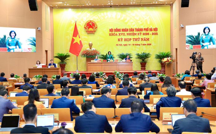 Quang cảnh kỳ họp HĐND thành phố Hà Nội khóa XVII, nhiệm kỳ 2026-2031. Ảnh: Thành Thái.