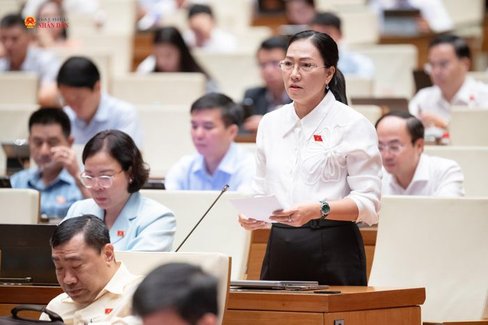 ĐBQH Nguyễn Thị Yến Nhi (Vĩnh Long) phát biểu. Ảnh: Phạm Thắng