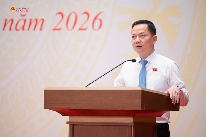 Phó Chủ tịch Thường trực Nhóm ĐBQH trẻ khoá XVI, ĐBQH hoạt động chuyên trách tại Ủy ban Quốc phòng, An ninh và Đối ngoại Trịnh Xuân An phát biểu