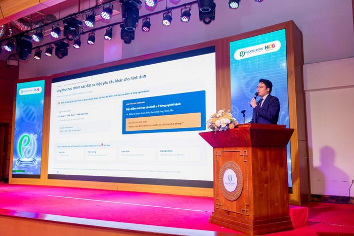 ThS.BS Nguyễn Duy Anh, Phó Giám đốc Trung tâm Ung bướu, Xạ trị và Y học hạt nhân Quốc tế, Bệnh viện Đa khoa Phương Đông chia sẻ tại Hội thảo