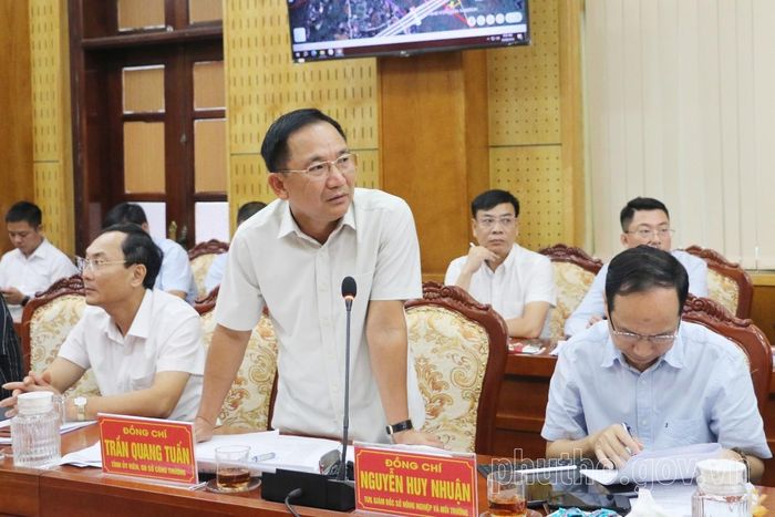 Giám đốc Sở Công Thương Trần Quang Tuấn phát biểu tại buổi kiểm tra.