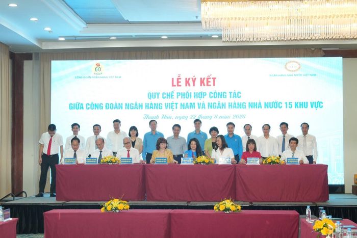 Công đoàn NHVN ký kết Quy chế phối hợp công tác cùng các NHNN chi nhánh khu vực.