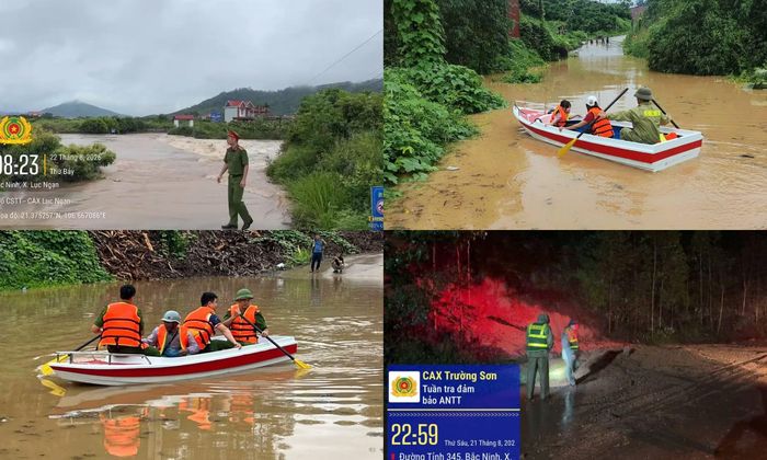 Công an các xã ở tỉnh Bắc Ninh chủ động triển khai các biện pháp ứng phó mưa lũ, đảm bảo an toàn cho người dân.