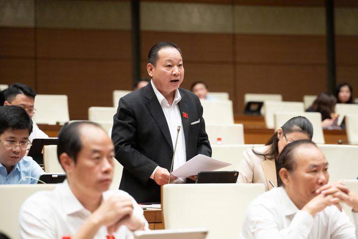 Đại biểu Tráng A Dương phát biểu thảo luận. Ảnh: VPQH