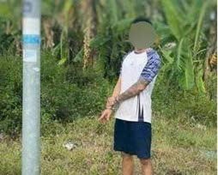 Đối tượng N.M.T tại hiện trường. Ảnh: Công an TP Hà Nội