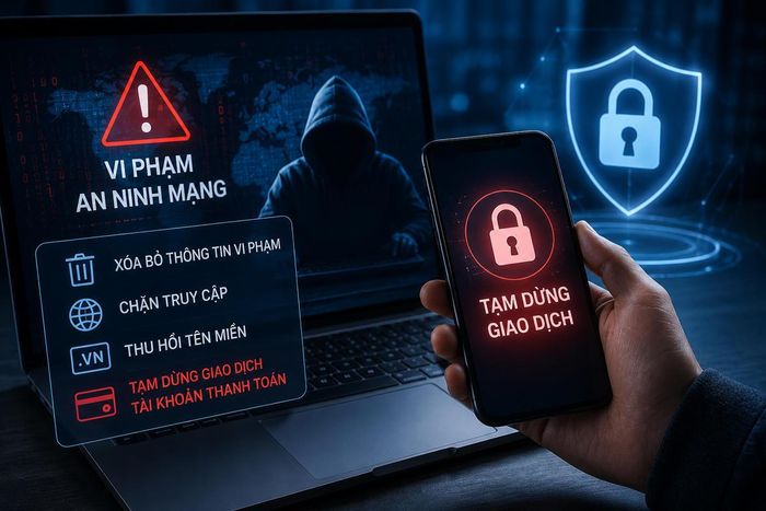 Vi phạm trên không gian mạng có thể bị tạm dừng giao dịch tài khoản thanh toán. Ảnh minh họa