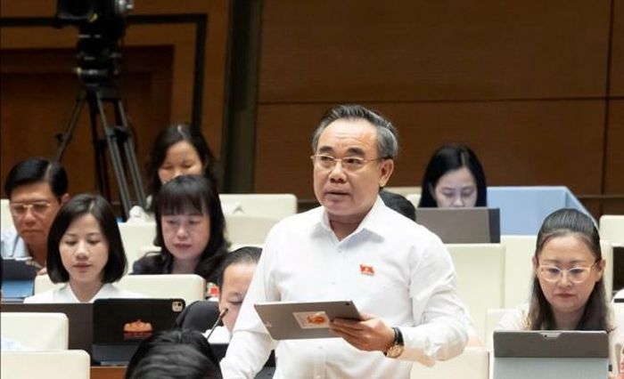Đại biểu Lê Hữu Trí (Đoàn Khánh Hòa) phát biểu thảo luận. Ảnh: Quochoi.vn