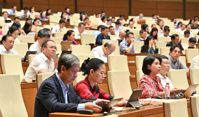 Các đại biểu Quốc hội tham dự phiên họp chiều 22-8. Ảnh: Quang Khánh