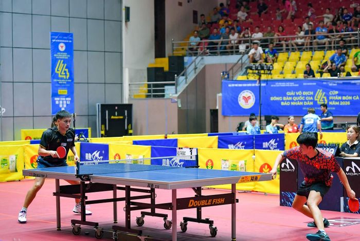 Tay vợt Nguyễn Anh Tú (trái) vẫn giữ được vai trò trụ cột của đội bóng bàn Hà Nội. Ảnh: Ban tổ chức