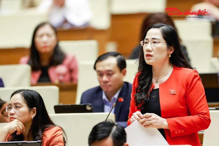 Đại biểu Nguyễn Thị Thủy, đoàn Thái Nguyên phát biểu