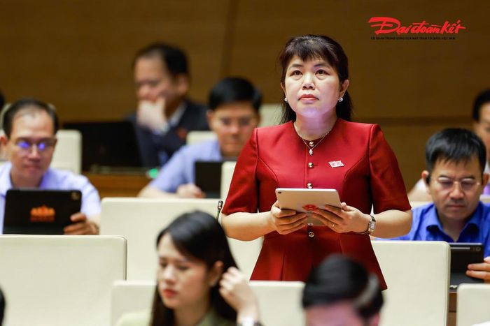 Đại biểu Nguyễn Thị Thu Hà, đoàn Quảng Ninh phát biểu