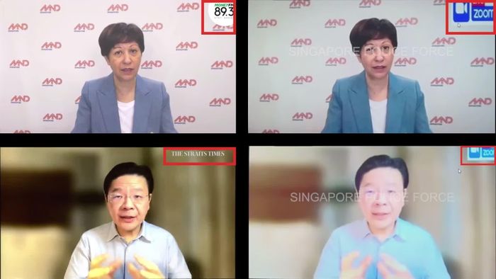 Kẻ gian chèn biểu tượng "Live Zoom Recording" lên góc phải trên cùng nhằm che logo gốc của các cơ quan báo chí. Ảnh: SPF.