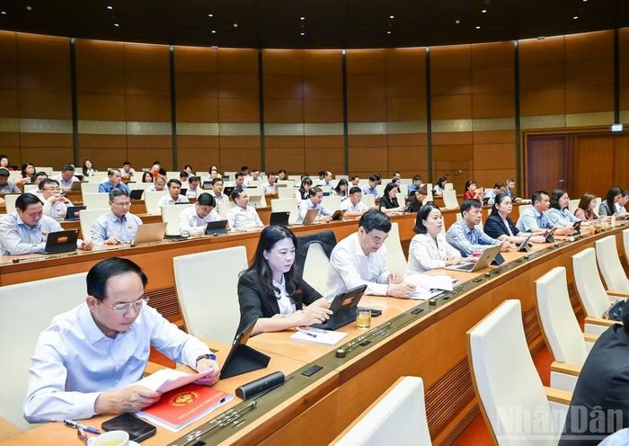 Các đại biểu dự phiên họp sáng 23/8. (Ảnh: DUY LINH)
