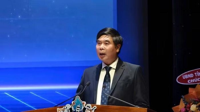 Phó Chủ tịch Ủy ban nhân dân tỉnh Gia Lai Lâm Hải Giang phát biểu tại buổi lễ. (Ảnh: Sỹ Thắng)