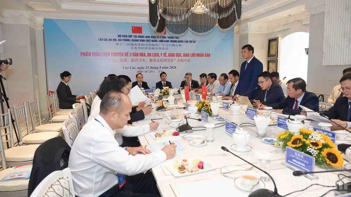 Các đại biểu tham dự phiên thảo luận chuyên đề văn hóa, y tế, giáo dục và giao lưu nhân dân. (Ảnh: CÔNG HẢI)