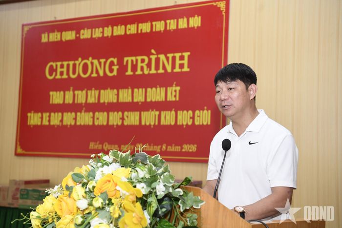 Ông Nguyễn Thanh Hải, Chủ tịch Câu lạc bộ Báo chí Phú Thọ tại Hà Nội phát biểu.