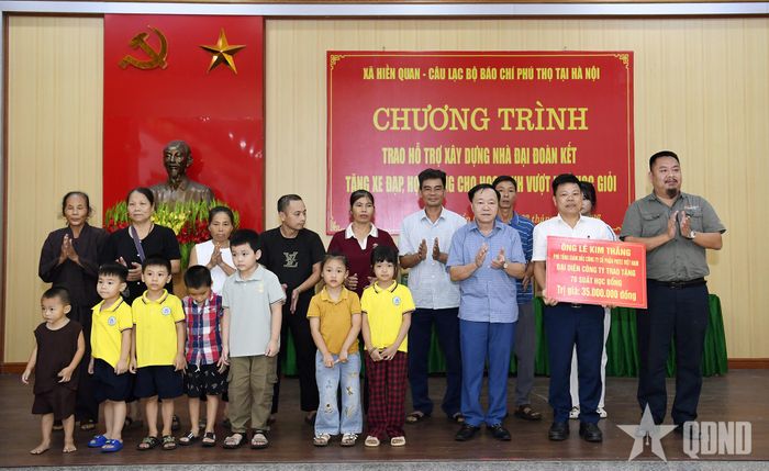 Trao 70 suất học bổng cho học sinh có hoàn cảnh khó khăn, có tinh thần vượt khó, vươn lên trên địa bàn.