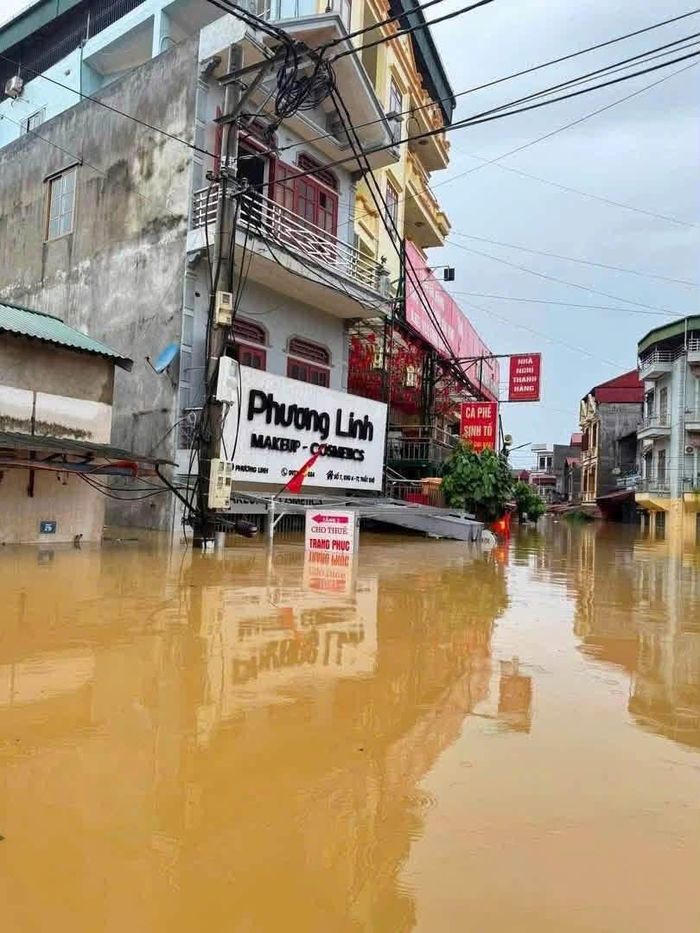  Một số khu vực trũng thấp ở xã Thất Khê (tỉnh Lạng Sơn) đang bị ngập nặng. Ảnh: ĐOÀN THANH NIÊN XÃ THẤT KHÊ 