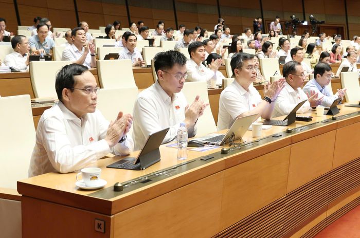  Bí thư Thành ủy TPHCM Trần Lưu Quang và các đại biểu dự phiên họp chiều 23-8. Ảnh: QUANG PHÚC 