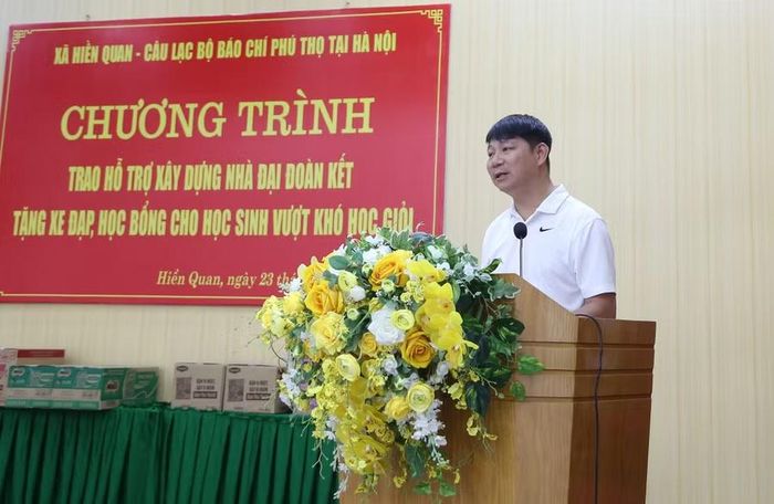 Nhà báo Nguyễn Thanh Hải, Chủ tịch CLB Báo chí Phú Thọ tại Hà Nội phát biểu.
