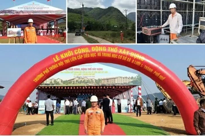 Điện lực A Lưới bảo đảm cấp điện an toàn, liên tục phục vụ Lễ khởi công các trường nội trú liên cấp vùng biên giai đoạn 2. (Nguồn: Điện lực Huế)